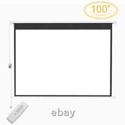 100 120 Electric Motorised HD Projector Screen Home Cinema 43 169 With Remote