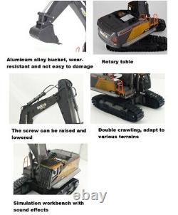 114 Huina 1592 RC Excavator Digger 2.4G 22CH with Diecast Metal Cab and Bucket