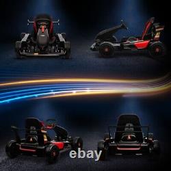 12V Electric Go Kart with Remote Control, Light, Music, Horn Black