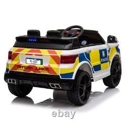 12V Electric Kid Ride On Police Car 2.4G Siren Opening Side Door Remote Control