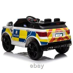 12V Electric Kid Ride On Police Car 2.4G Siren Opening Side Door Remote Control