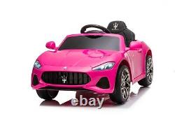 12v PINK MASERATI ELECTRIC RIDE ON CAR WITH PARENTAL REMOTE CONTROL