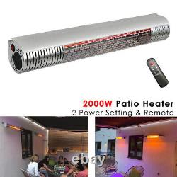 2000W Electric Patio Heater Remote Control Instant Warm Garage Heater Hardwiring