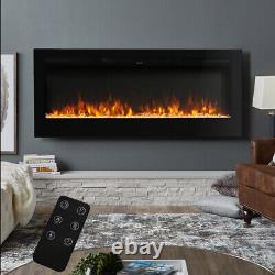 2023 Electric Wall Mounted LED Fireplace 12 Color Wall Inset Into Fire 40 50 60