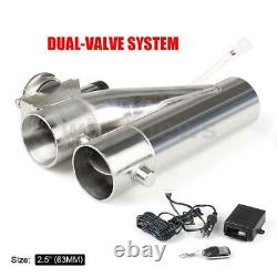 2.5'' (63mm) Exhaust Control E-Cut Out Dual Valve Electric Y Pipe Remote