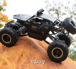 4WD Remote Control RC Car Black Off-road Monster Truck Electric With LED Kid Toy