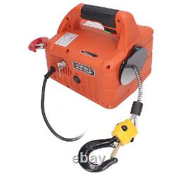 500kg Portable Electric Winch Steel Wire Rope Lifting Hoist Remote Control Tool