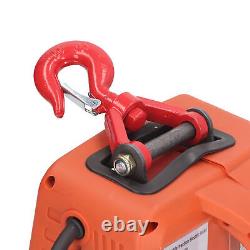 500kg Portable Electric Winch Steel Wire Rope Lifting Hoist Remote Control Tool