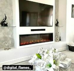 50 60 72 INCH LED HD+ PANORAMIC NEW THIN BORDER 2.5cm INSERT ELECTRIC FIRE NEW