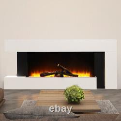 52inch 2kW Electric Fireplace Suite Wooden Surround Remote Control LED Flame