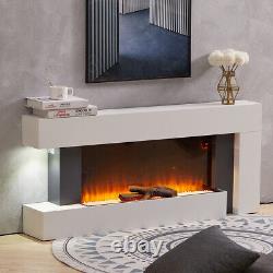 52inch 2kW Electric Fireplace Suite Wooden Surround Remote Control LED Flame