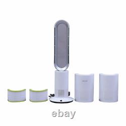 5 in 1 Electric Bladeless Heater/Fan with Remote Control 86x27x16Cm White Silver