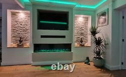 60 3 Sided Black No Border 3D Panoramic Media Wall LED HD+ Electric Fire 2022