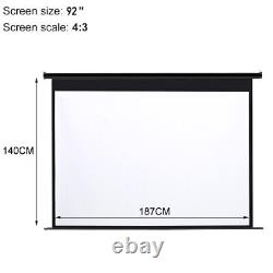 72-120'' Electric Motorised Projector Screen Home Cinema Remote Control HD TV