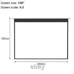 72-120'' Electric Motorised Projector Screen Home Cinema Remote Control HD TV