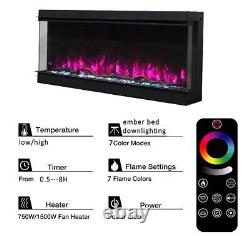 72 Inch E1800 LED 3D Panoramic Glass Media Wall Electric Fire Modern Flame HD