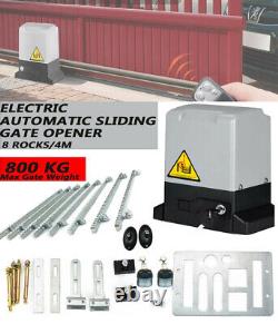 800KG Electric Sliding Automatic Gate Opener Kit with 2 Remote Control 8pcs Rack