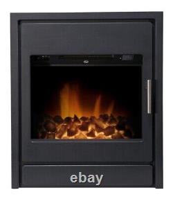 Adam Alta Electric Inset Stove in Black with Remote Control