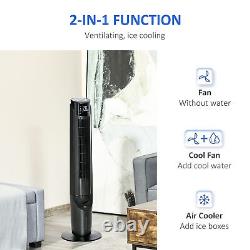 Air Cooler, Evaporative Ice Cooling Tower Fan Bedroom with Remote Control, Black