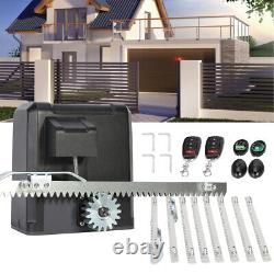 Automatic Electric Sliding Gate Opener Kit with 2 Remote Control & 80.5m Racks