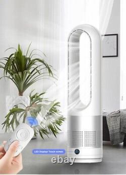 Bladeless Hot + Cool Tower Fan Heater 22 Inch With Remote Control Low Noise