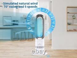 Bladeless Tower Fan & Heater with Remote Control, 35W Fan, 1650W Heating