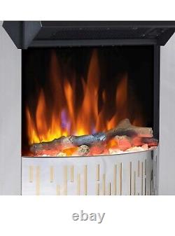 Dimplex electric fireplace optiflam 2 kw chrome remote control 3 flames