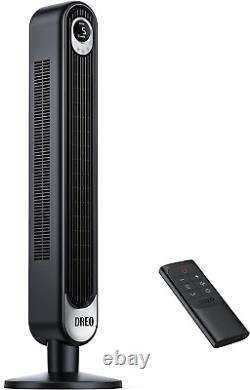 Dreo 42 Inch Tower Fan, 6 Speeds Standing Fan with Remote, 7.3M/S Quiet Bladeles