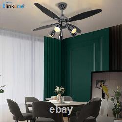 E27 Ceiling Fan with Light Remote Control 3 Speed 55W Timing Bedroom Living Room