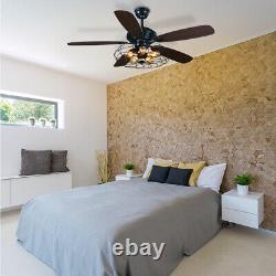 E27 Ceiling Fan with Light Remote Control 70W 3 Speed Fan Light Timing Bedroom