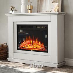 Electric 30 Fireplace Inset Fire Surround Suite LED Flame Stove Remote Control
