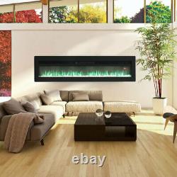 Electric 40 50 60 Wall Fireplace LED Wall Inset Into Fire with Freestanding Leg