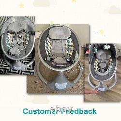 Electric Baby Bouncer Swing Sturdy Cradle Rocker Remote Control Bluetooth 30° UK
