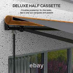 Electric Cassette Awning Garden Patio Retractable Sun Canopy Remote Control Grey