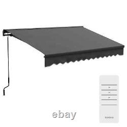 Electric Cassette Awning Garden Patio Retractable Sun Canopy Remote Control Grey