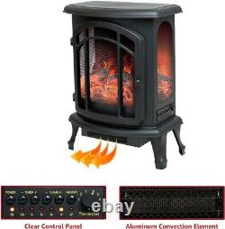 Electric Fire Wood Stove with Remote Control, 61cm Portable Freestanding Firepla