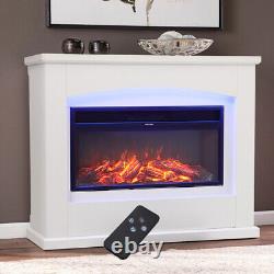 Electric Fire and Surround Free Standing Fireplace Heater with Backlight &Remote