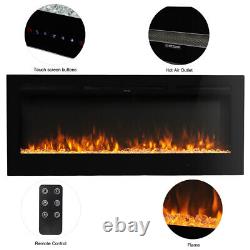 Electric Fireplace 40 inch Wall Mounted Glass with Remote Control 9 Colour