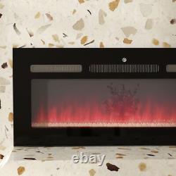 Electric Fireplace 9 Colour Settings, withRemote Control, Electric Fire, Black