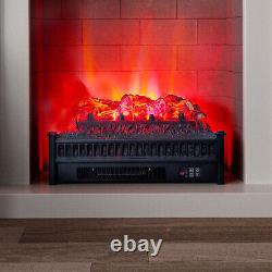 Electric Fireplace Remote Control LED Flame Log Space Heater 1800W Fire Stove