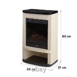 Electric Fireplace Space Heater Indoor Thermostat 900 / 1800 W LED Flames Cream