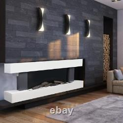 Electric Fireplace Suite Wooden Surround Remote Control LED Flame 52inch Heater