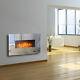 Electric Mirror Glass Fire Fireplace Wall Mounted Designer Large Flicker Flame