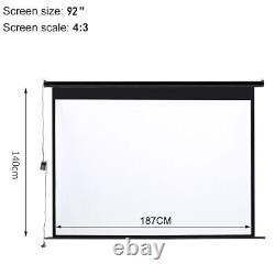 Electric Motorised Projector Screen Home Cinema Remote Control HD TV 72-120'