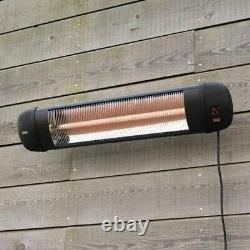 Electric Patio Heater Outdoor Wall Mounted Infrared Remote Control 2kW HeatLab
