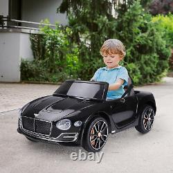 Electric Ride-on Car with LED Lights Music Parental Remote Control Black