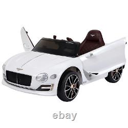Electric Ride-on Car with LED Lights Music Parental Remote Control White HOMCOM