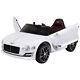 Electric Ride-on Car with LED Lights Music Parental Remote Control White HOMCOM