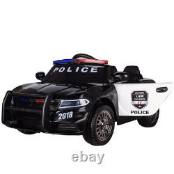 Electric Ride on Police Car Kids 12v Flashing Siren Car Parental Remote Control