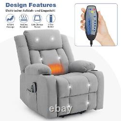 Electric Riser Recliner Chair Massage Heating Armchair Sofa with Remote Control